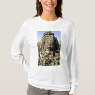 Camiseta Ásia, Camboja, Siem Reap. Angkor Thom, cabeças d