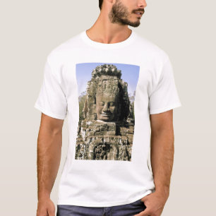 Camiseta Ásia, Camboja, Siem Reap. Angkor Thom, cabeças de