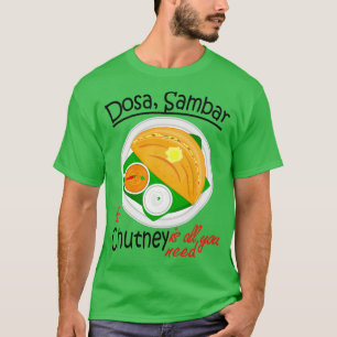 Camiseta Ásia do Sul Vegan Dosa Sambar Chutney