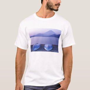 Camiseta Ásia, Japão, Yamanashi, Barcos a remo no Lago Moto