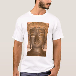 Camiseta Ásia, Laos, Vientiane, Escultura em bronze no Wat