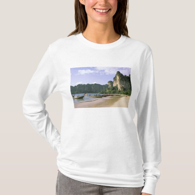 Camiseta Ásia, Tailândia, Krabi. West Railay Beach, long (Frente)