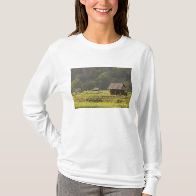 Camiseta Ásia, Tailândia, Mae Hong Son, cabanas de arroz na (Frente)