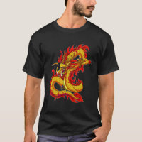 Asian Dragon Tattoo Shirt, Red China Dragon