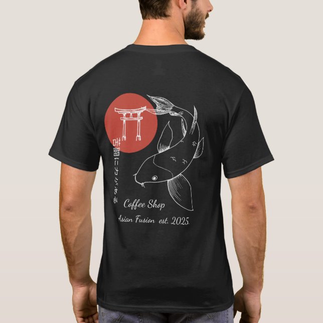 Camiseta Asian Inspired Koi Fish Personalized (Verso)