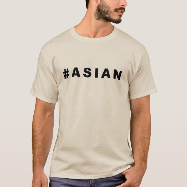 Camiseta Asiático, hashtag asiático (Frente)