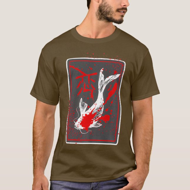 Camiseta Asiático Koi Fish Koi Pond Kenji Premium (Frente)