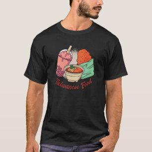 Camiseta Asiático Taiwan Restaurante de Comida de Pratos De