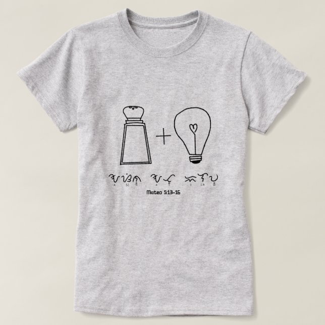 Camiseta Asin no Ilaw Baybayin Christian Typoographic (Frente do Design)