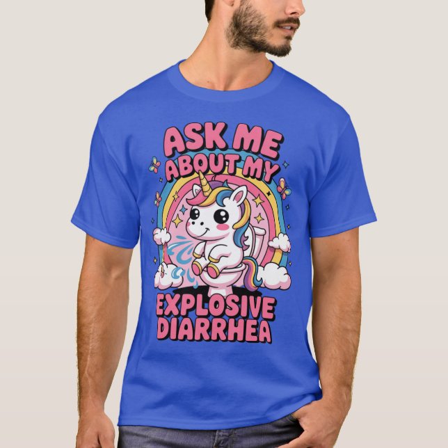 Camiseta Ask Me About My Eplosive Diarrhea Adult Inappropri (Frente)