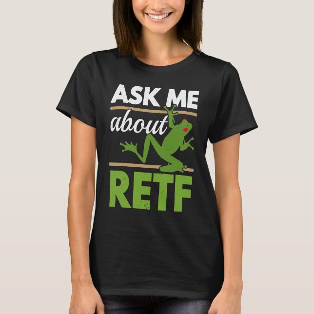 Camiseta Ask Me About RETF Red Eyed Tree Frog  Toad Amphibi (Frente)