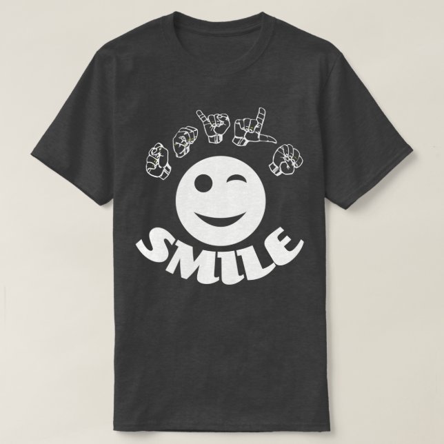 Camiseta ASL American Sign Language Smile TShirt Classic TS (Frente do Design)