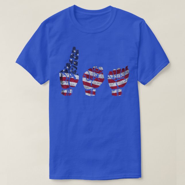 Camiseta ASL American Sign Language USA T , presente patrió (Frente do Design)