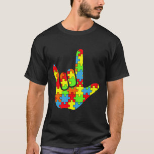 Camiseta Asl Amor Linguagem de Sinais Autismo Conscientizaç