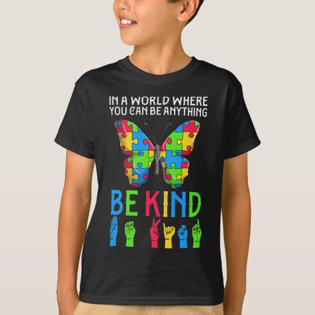 Camiseta ASL Be Kind s1 ASL American Sign Language (Frente)
