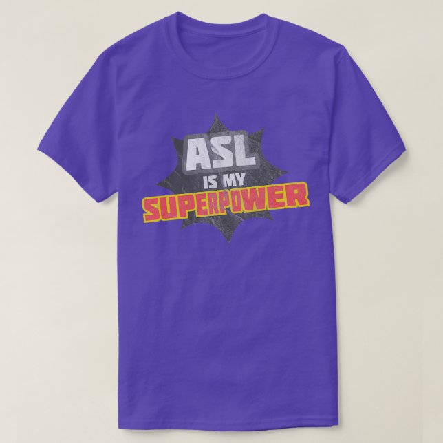 Camiseta ASL é meu superpoder 1 (Frente do Design)
