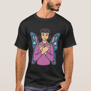 Camiseta Asl Gesture Mão Surda Audição Perdendo Sensibiliza