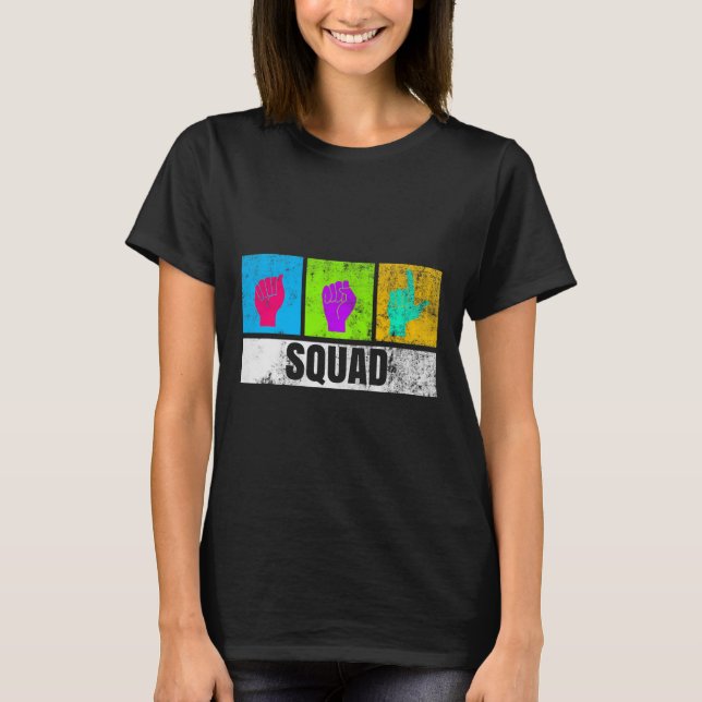 Camiseta Asl Hand Sign Language For Deaf Pride And Deaf Awa (Frente)