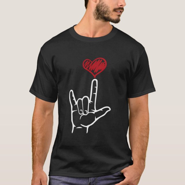 Camiseta Asl I Love You Hand He American Sign Language (Frente)