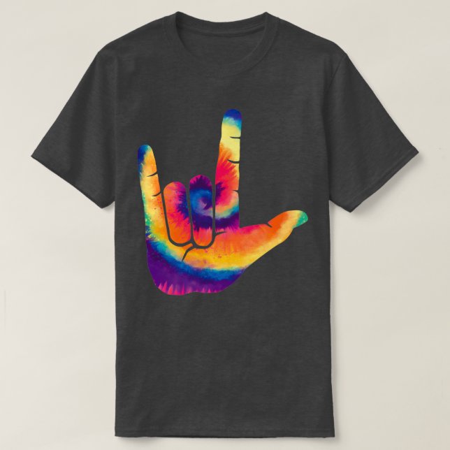 CAMISETA ASL ILY TYE DYE (Frente do Design)