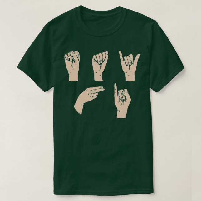 Camiseta ASL Learning Say Hi Funny Hand Sign language Inter (Frente do Design)