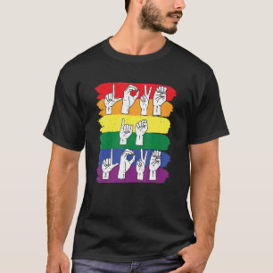 Camiseta Asl Lgbtq American Sign Language Love Is Love Pr