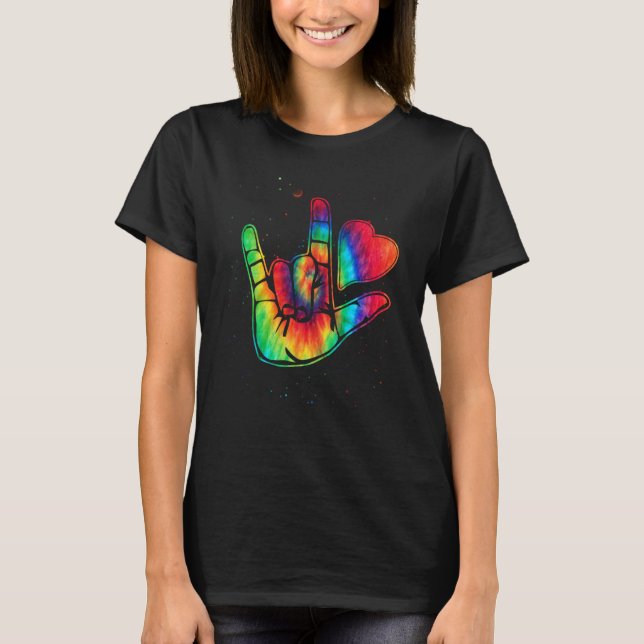 Camiseta ASL Love Sign Language Autism Awareness Support  2 (Frente)