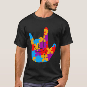 Camiseta Asl Love Sign Language Autism Awareness Support Cu