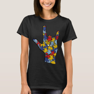 Camiseta ASL Love Sign Language Autismo Atenção Supérfluo