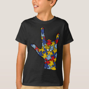 Camiseta ASL Love Sign Language Autismo Atenção Supérfluo