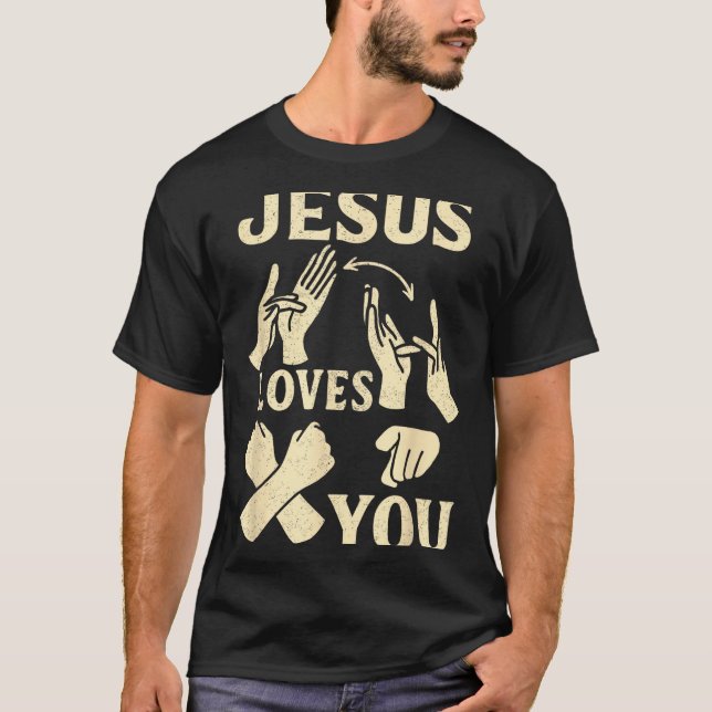 Camiseta Asl Teacher American Sign Language Christian Jesus (Frente)