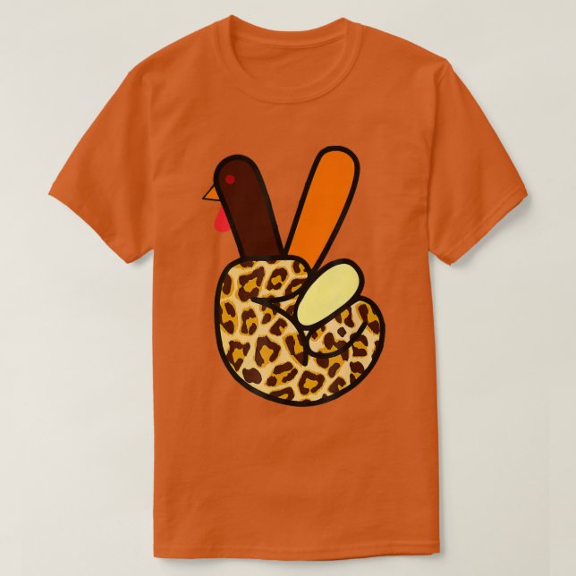 Camiseta ASL Turquia - Sinal de Paz de Mão Leopard Pe de Aç (Frente do Design)