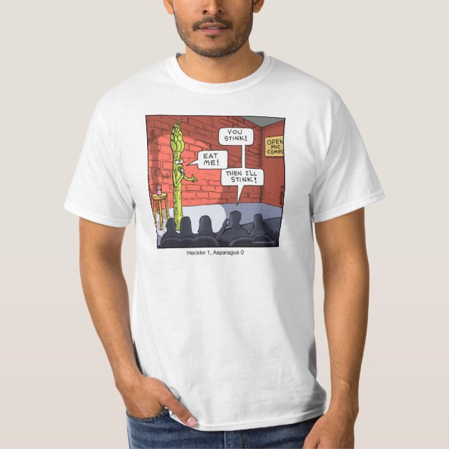 Camiseta Aspargo engraçado do t-shirt dos desenhos animados (Frente)