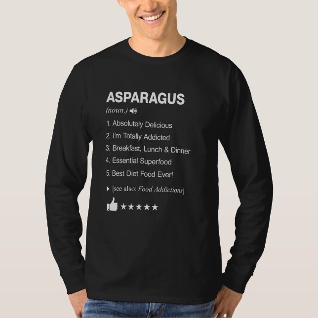 Camiseta Aspargos Definição Significa Engraçado (Frente)