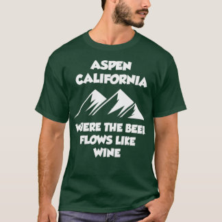Camiseta Aspen California Onde A Cerveja Flui Como O Vinho