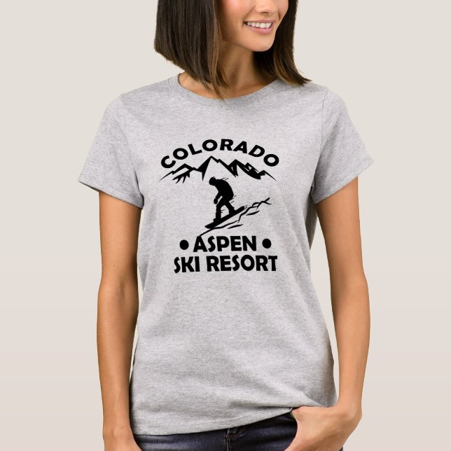 Camiseta Aspen Colorado - estância de esqui (Frente)