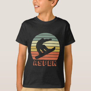 Camiseta Aspen Colorado Snowboard Retro Sunset 1