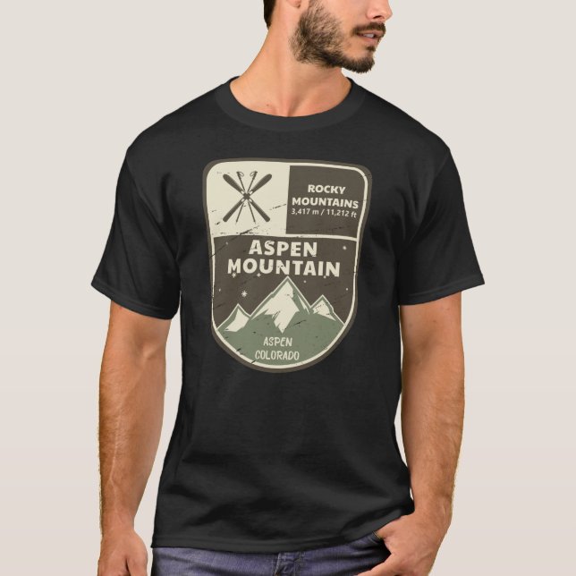 Camiseta Aspen Mountain Aspen Montanhas Rocky Colorado (Frente)