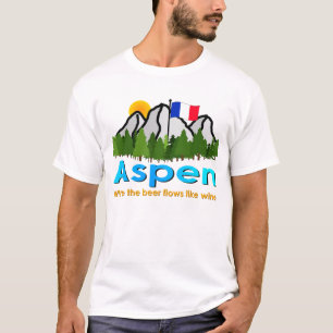 Camiseta Aspen: Onde a cerveja flui como o vinho