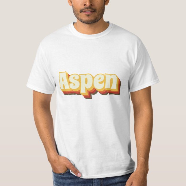 Camiseta Aspen Texto de Vintagem Retroativa (Frente)