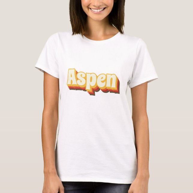 Camiseta Aspen Texto de Vintagem Retroativa (Frente)