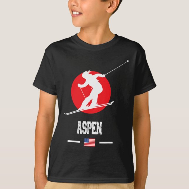 Camiseta Aspen Usa Ski Resort Rocky Mountain American Skii (Frente)