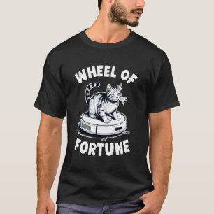 Camiseta Aspirador Robô Roda da Fortuna Gato Engraçado 4