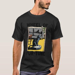 Camiseta Aspirador Robô Roda da Sorte de Gato Engraçado