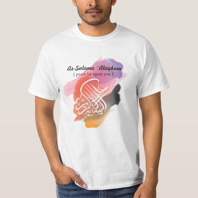 Camiseta Assalamu 'alaikum - Caligrafia árabe Arte (Frente)