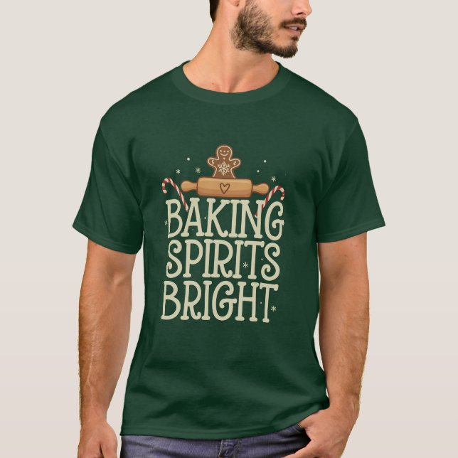 Camiseta Assando Espíritos Alegres Natal Fun Divertido Pade (Frente)