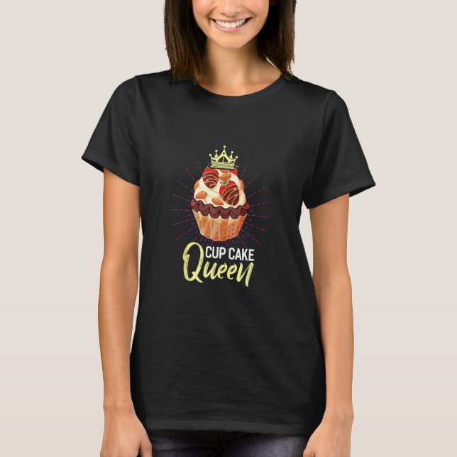 Camiseta Assar de Baking da Rainha cupcake (Frente)