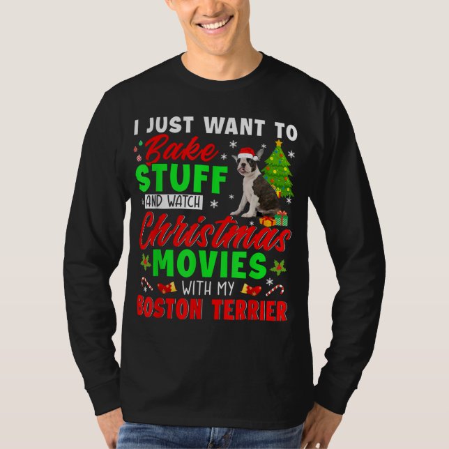 Camiseta Assar E Assista Filmes De Natal Com Meu Bost (Frente)