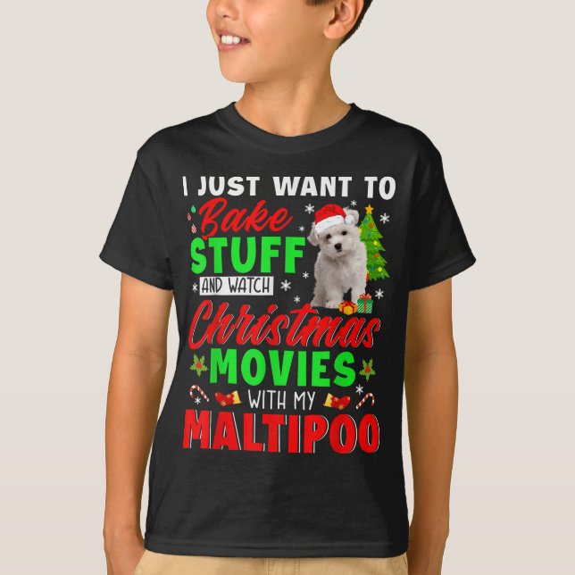 Camiseta Assar E Assista Filmes De Natal Com Meu Malte (Frente)