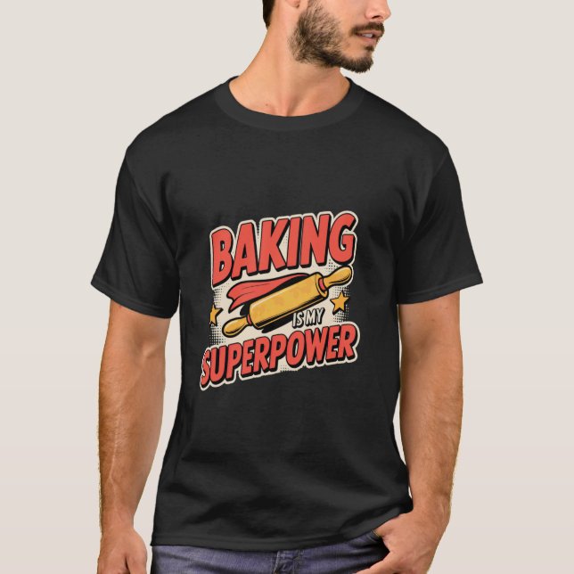 Camiseta Assar é Meu Superpoder Diverso Rolo de Massa Assar (Frente)
